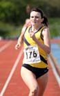 Sarah McDonald wins the 800 metres, Shildon Track and Field.